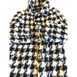 Vtg PENDLETON SURI Alpaca Coat PM Houndstooth Made in Peru Polished Luxury Money